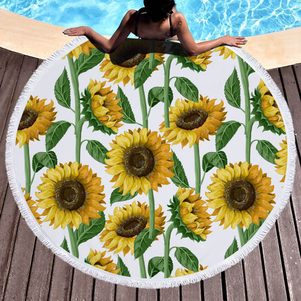 Sunflower Round Beach Towel 22 Sunflower Round Beach Towel 9