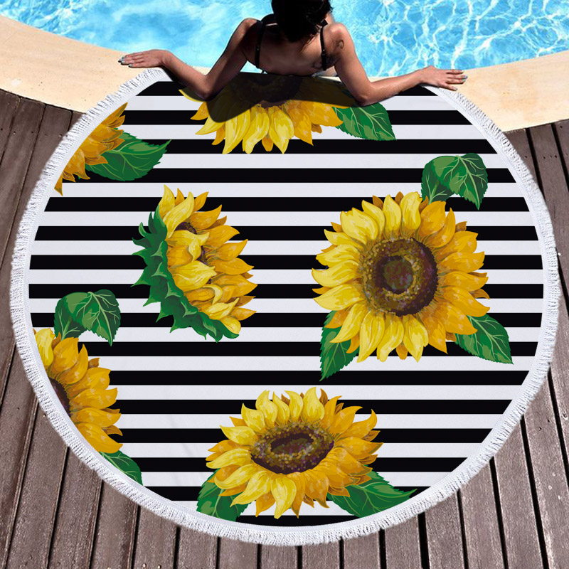 Sunflower Round Beach Towel 11 Sunflowers Round Beach Towel 10