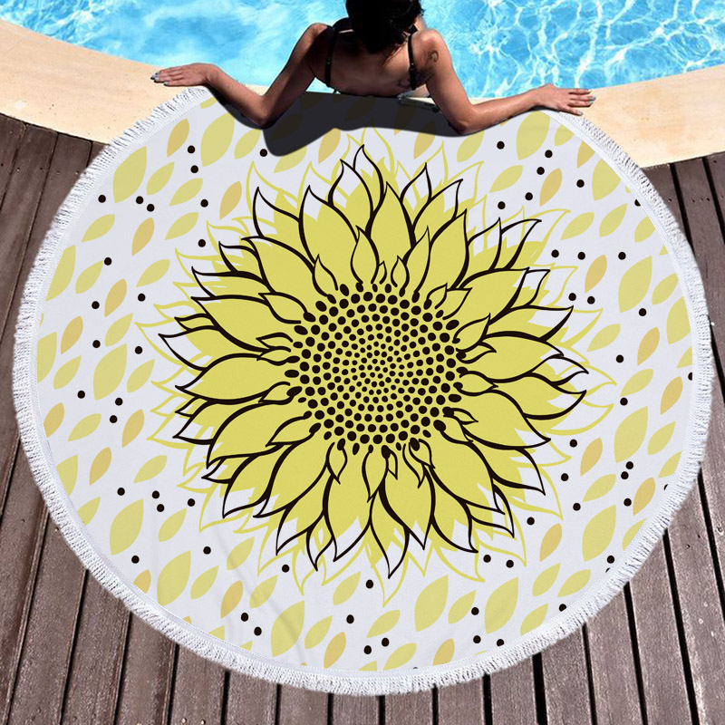 Sunflower Round Beach Towel 13 Sunflowers Round Beach Towel 12