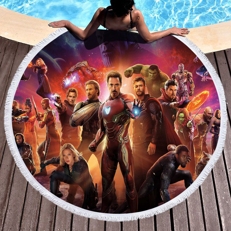 The Avengers Movie Round Beach Towel 2 The Avengers Movie Round Beach Towel 1
