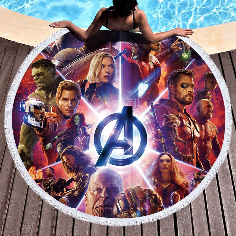 The Avengers Movie Round Beach Towel 15 The Avengers Movie Round Beach Towel 15