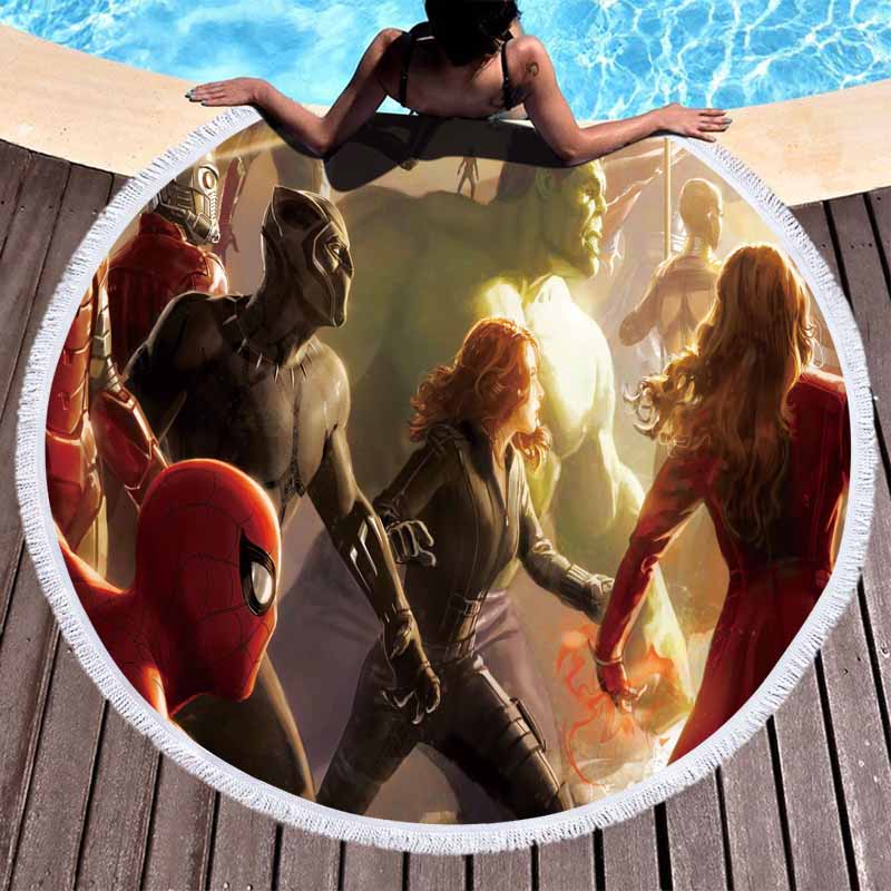 The Avengers Movie Round Beach Towel 17 The Avengers Movie Round Beach Towel 17