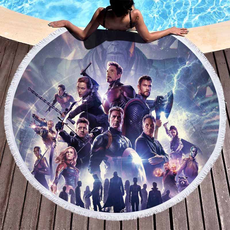 The Avengers Movie Round Beach Towel 3 The Avengers Movie Round Beach Towel 2