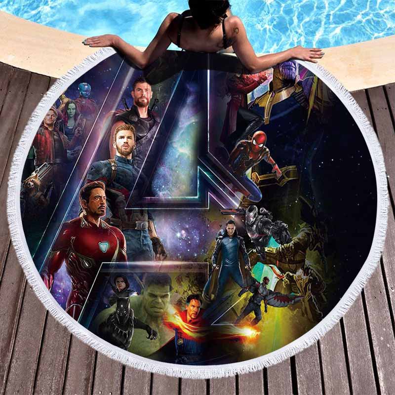The Avengers Movie Round Beach Towel 4 The Avengers Movie Round Beach Towel 3