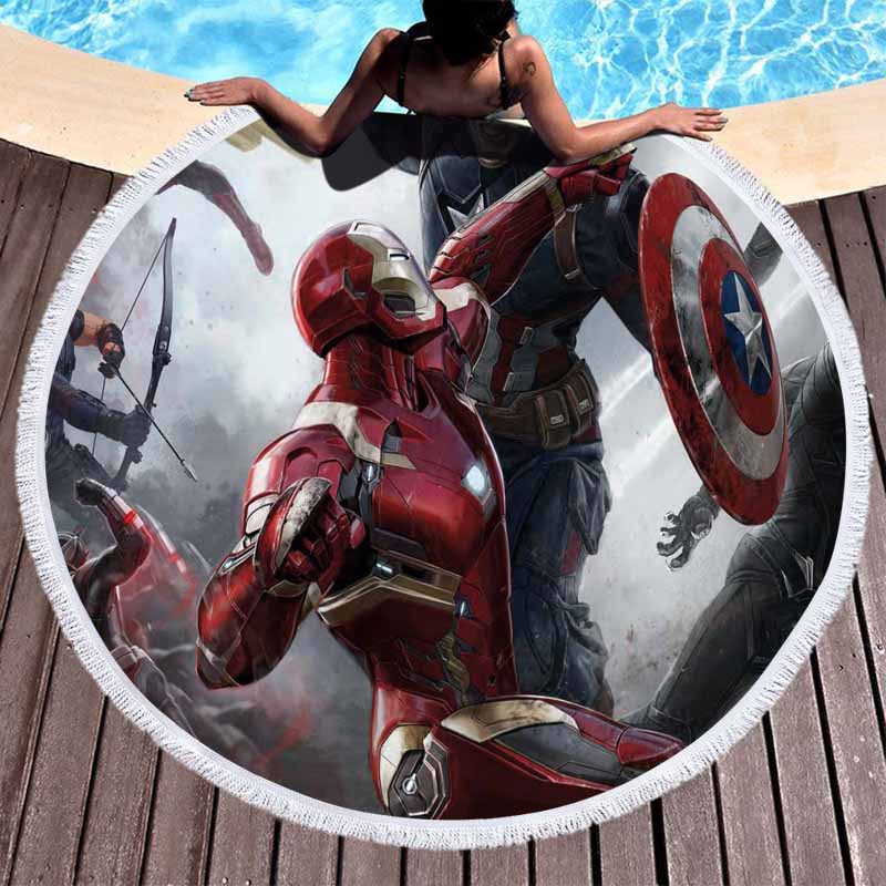 The Avengers Movie Round Beach Towel 9 The Avengers Movie Round Beach Towel 9