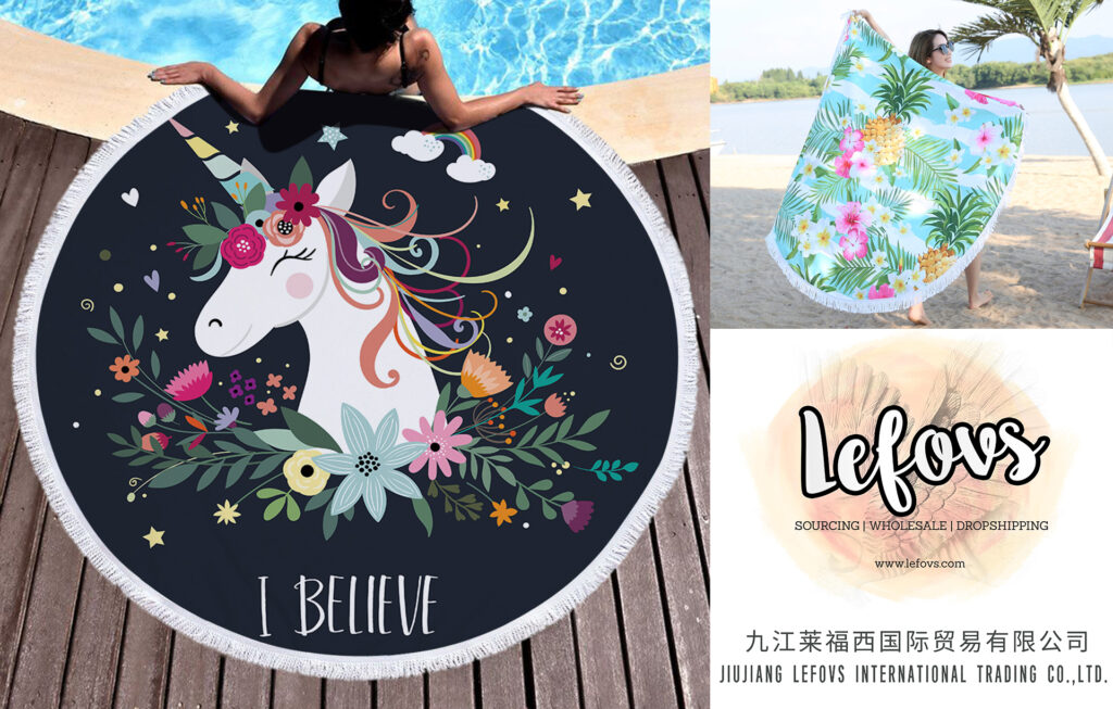 Unicorn Round Beach Towel 1 Unicorn Round Beach Towel (1)