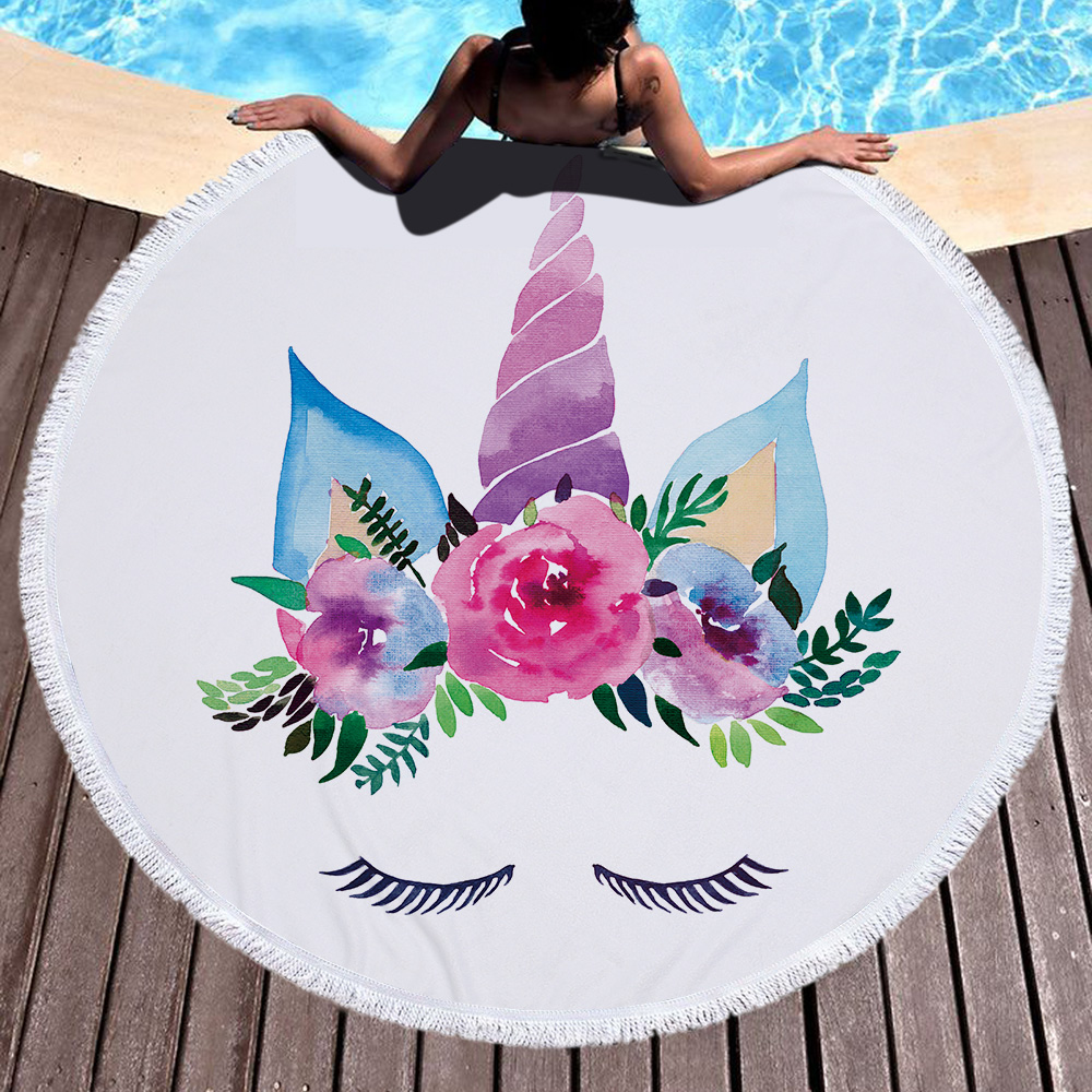 Unicorn Round Beach Towel 11 Unicorn Round Beach Towel 10