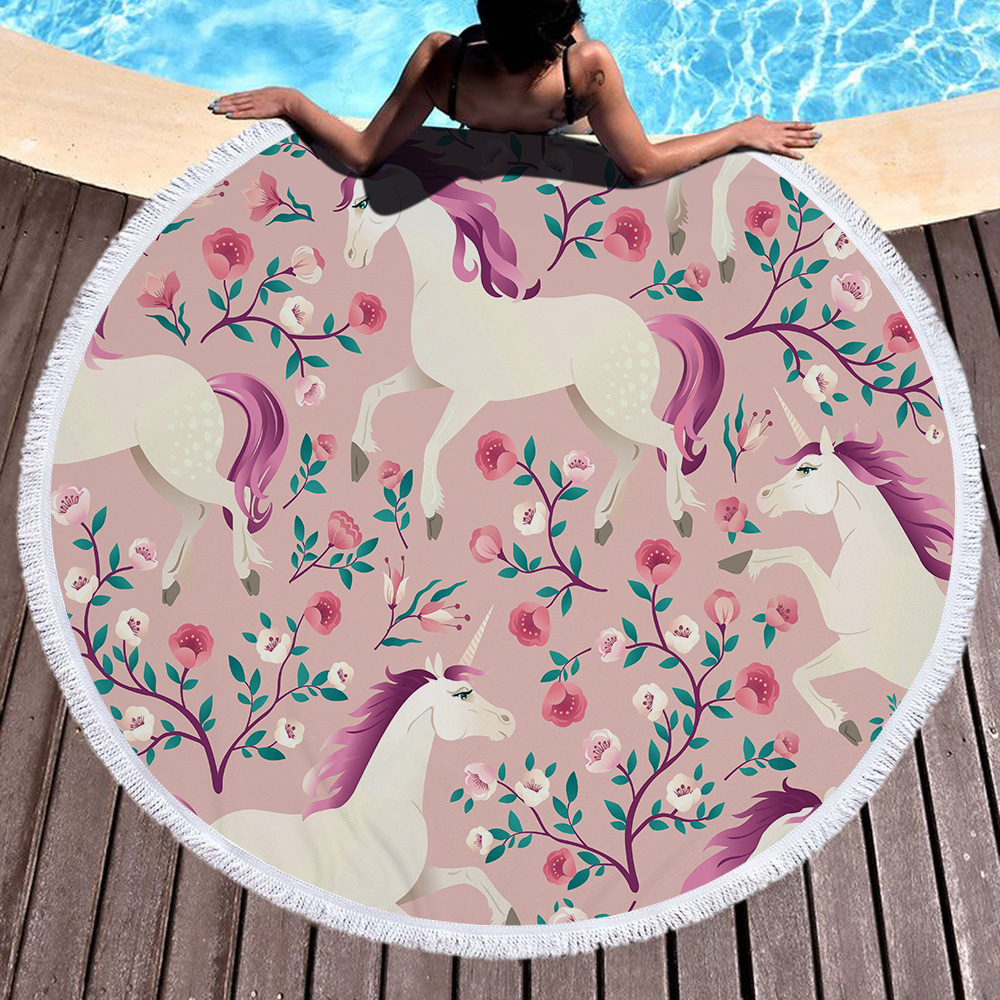 Unicorn Round Beach Towel 19 Unicorn Round Beach Towel 18