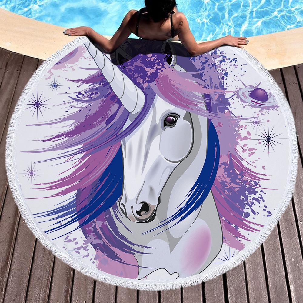 Unicorn Round Beach Towel 25 Unicorn Round Beach Towel 24