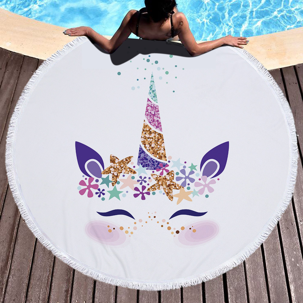 Unicorn Round Beach Towel 27 Unicorn Round Beach Towel 26