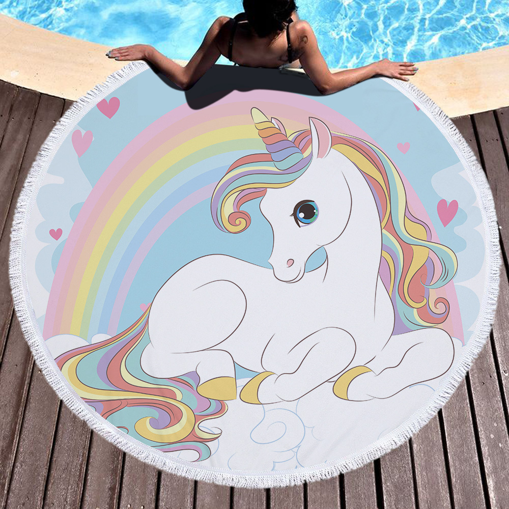 Unicorn Round Beach Towel 29 Unicorn Round Beach Towel 28