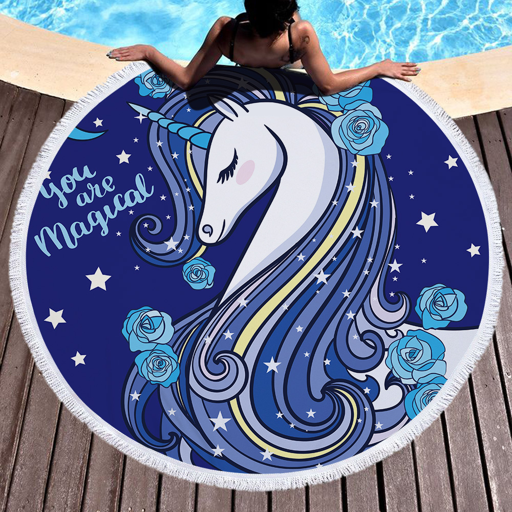 Unicorn Round Beach Towel 31 Unicorn Round Beach Towel 30