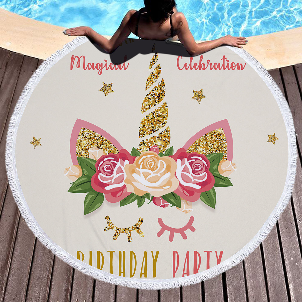 Unicorn Round Beach Towel 7 Unicorn Round Beach Towel 6
