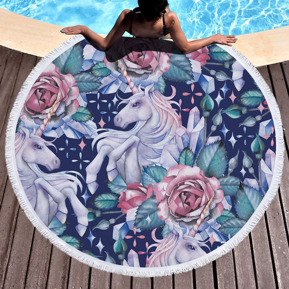 Unicorn Round Beach Towel 9 Unicorn Round Beach Towel 8