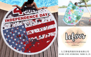 Usa Flag Independence Day Round Beach Towel (1)