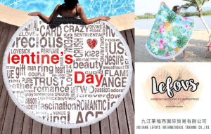 valentine's day round beach towel for lovers (3)