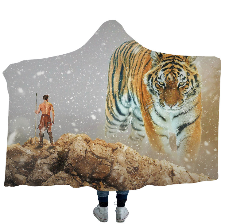 3D Tiger Hooded Blanket - 15