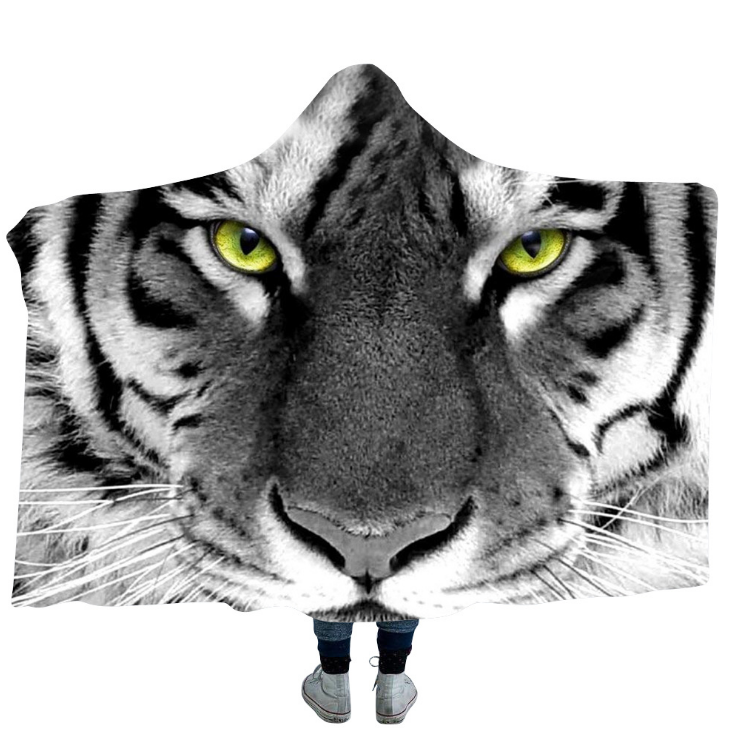 3D Tiger Hooded Blanket - 3