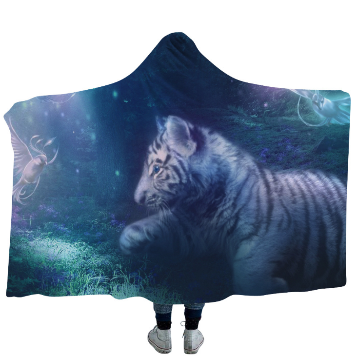 3D Tiger Hooded Blanket - 4