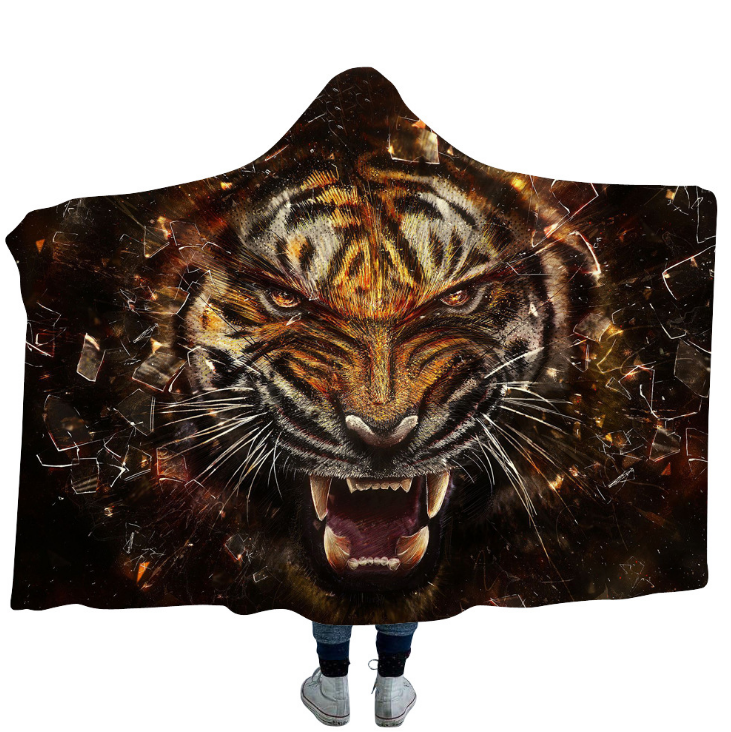 3D Tiger Hooded Blanket - 8