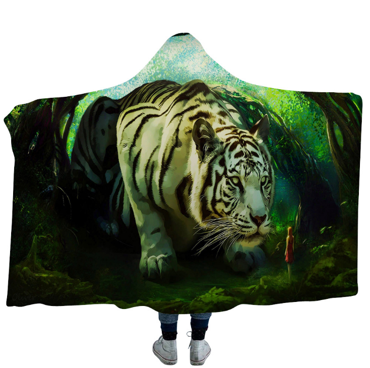 3D Tiger Hooded Blanket - 9