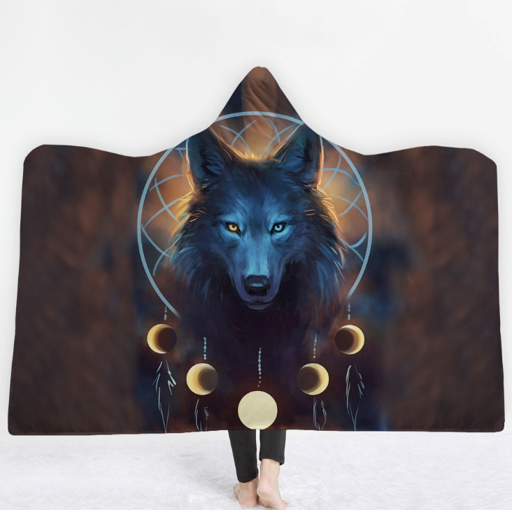High Quality 19 Designs 3D Wolf Hooded Blanket 14 3D wolf blanket 13
