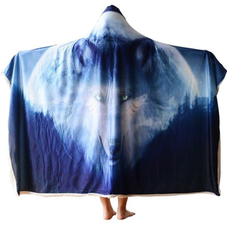 High Quality 19 Designs 3D Wolf Hooded Blanket 18 3D wolf blanket 17