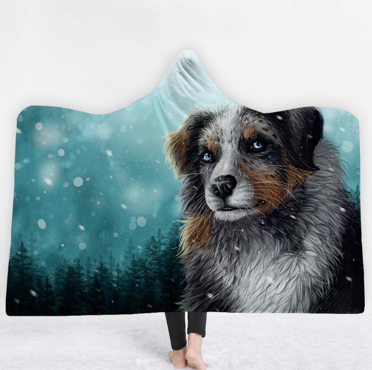 High Quality 19 Designs 3D Wolf Hooded Blanket 7 3D wolf blanket 6