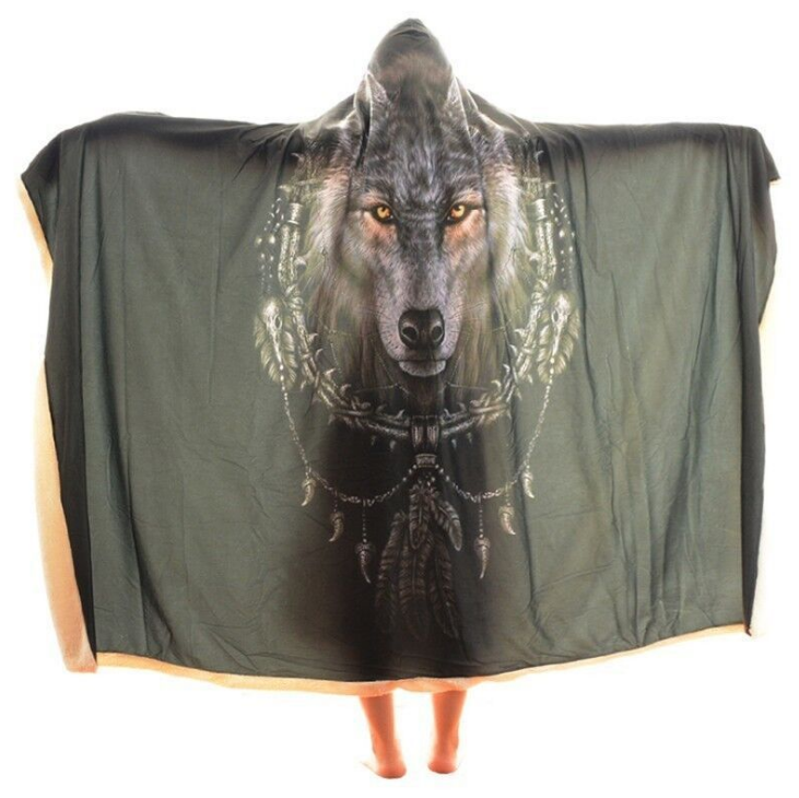 High Quality 19 Designs 3D Wolf Hooded Blanket 10 3D wolf blanket 9