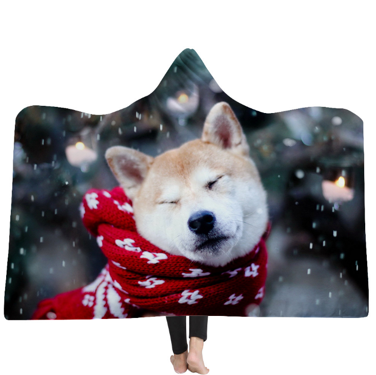 Animal Printed hooded blanket 24