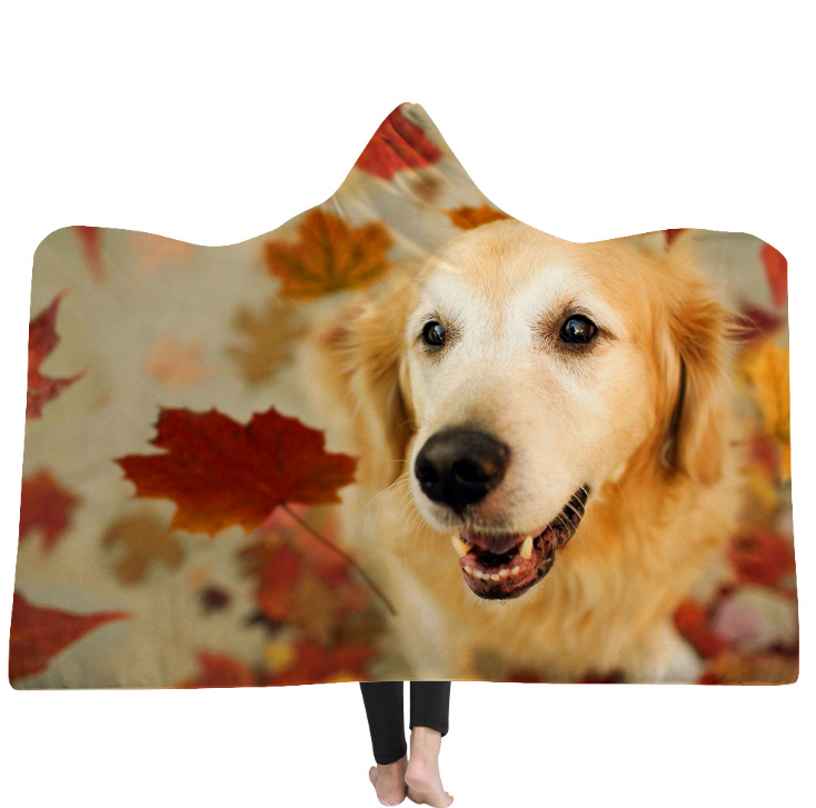Animal Printed hooded blanket 32
