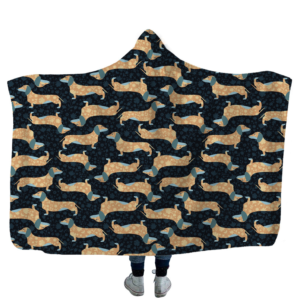 High Quality 22 Dachshund Hooded Blanket 23 Dachshund Hooded Blanket