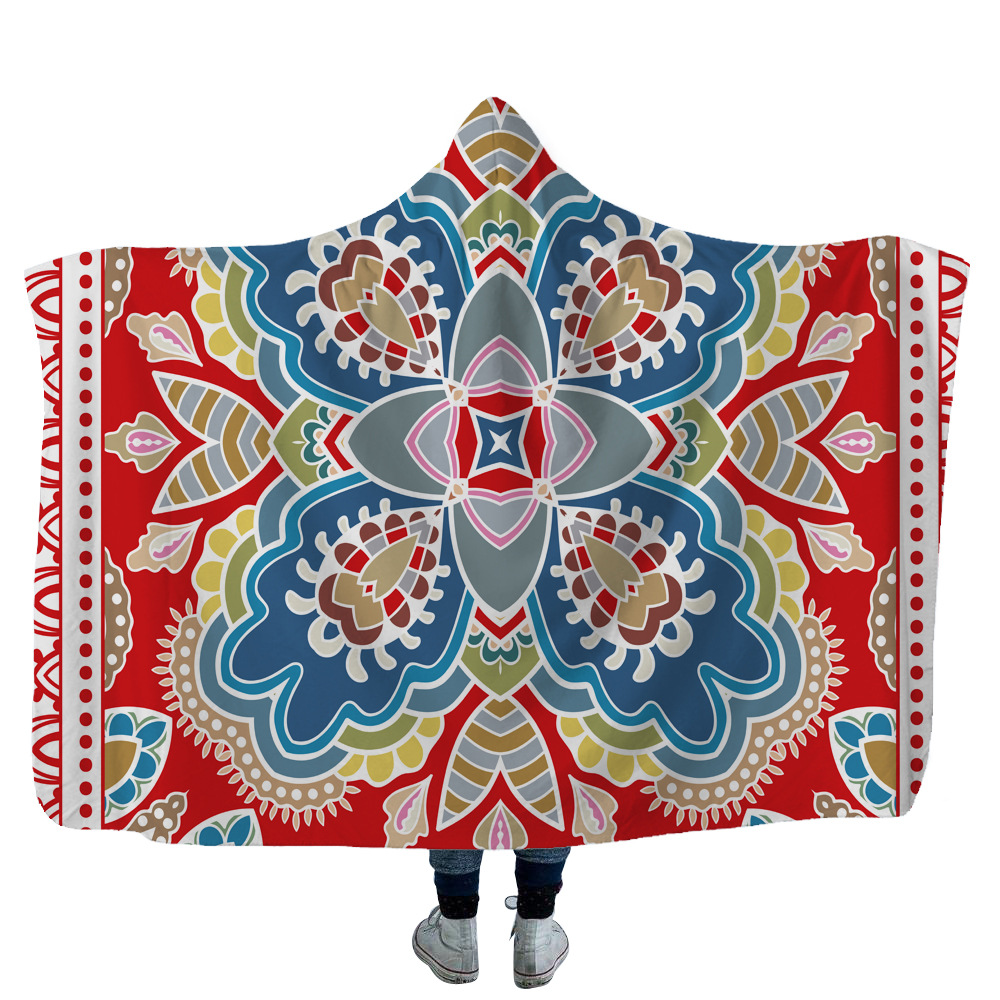 Mandala Hooded Blanket 8