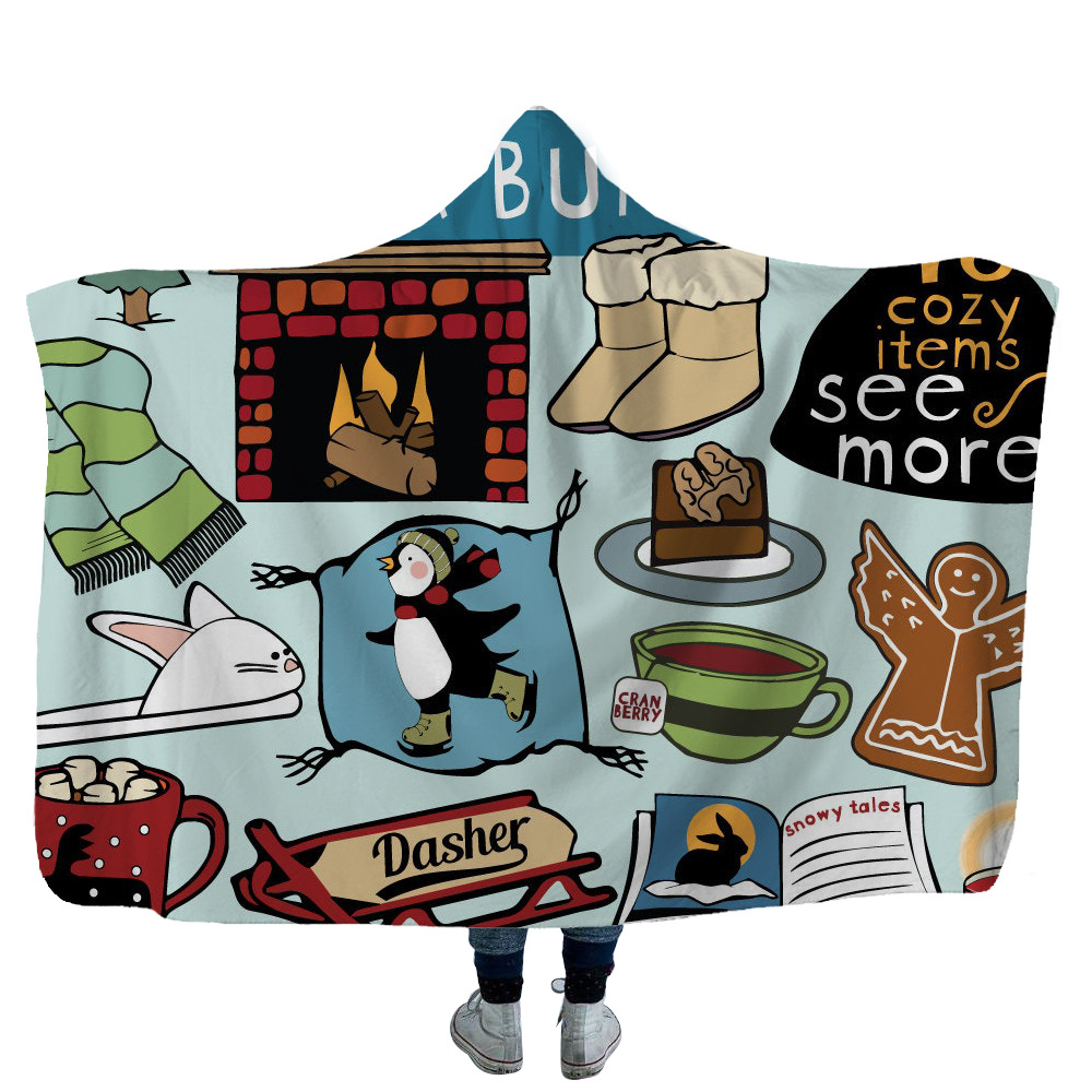 Outdoor Camper Travel Hooded Blanket 1