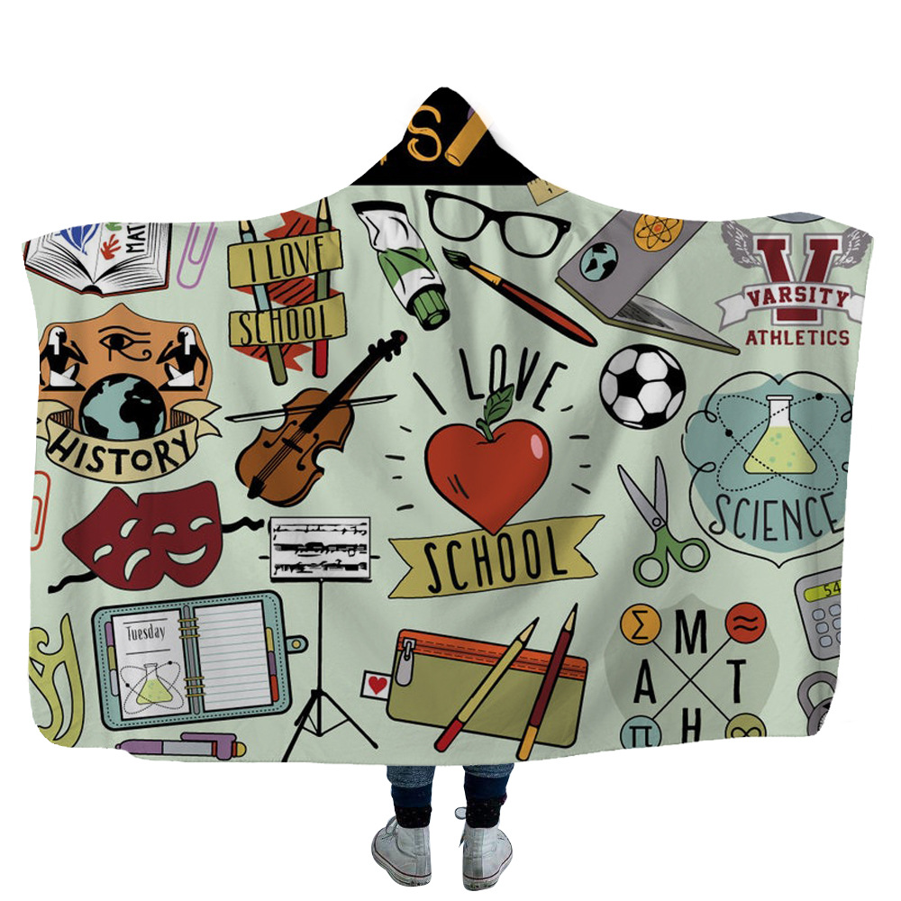Outdoor Camper Travel Hooded Blanket 