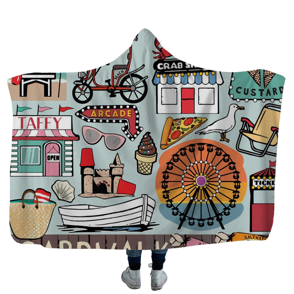 Outdoor Camper Travel Hooded Blanket 6