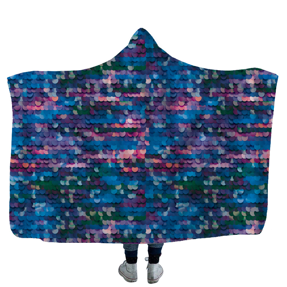 Satin Pattern Digital Printing hooded blanket 1