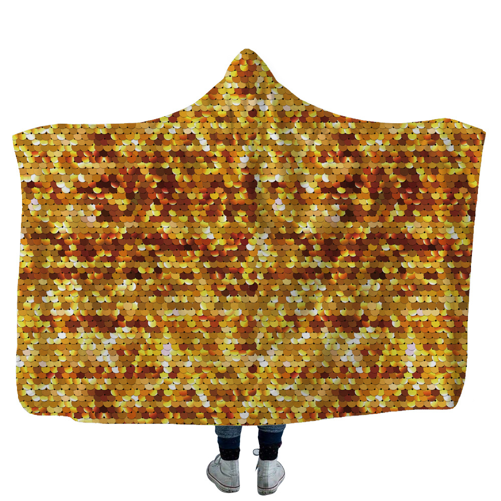 Satin Pattern Digital Printing hooded blanket 11