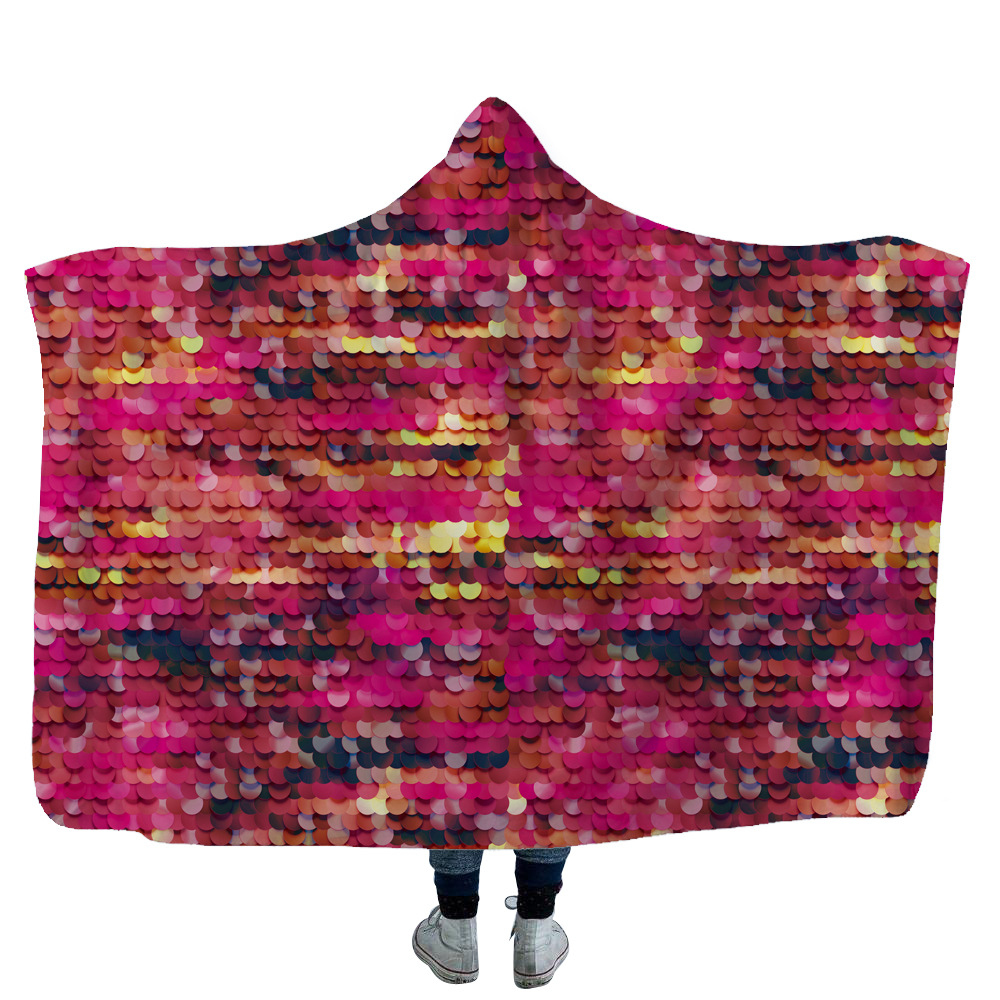 Satin Pattern Digital Printing hooded blanket 2