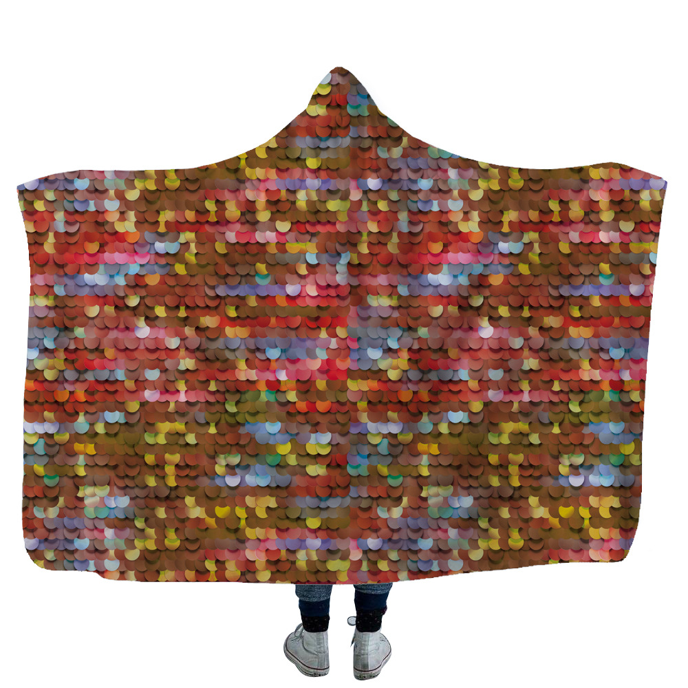 Satin Pattern Digital Printing hooded blanket 5