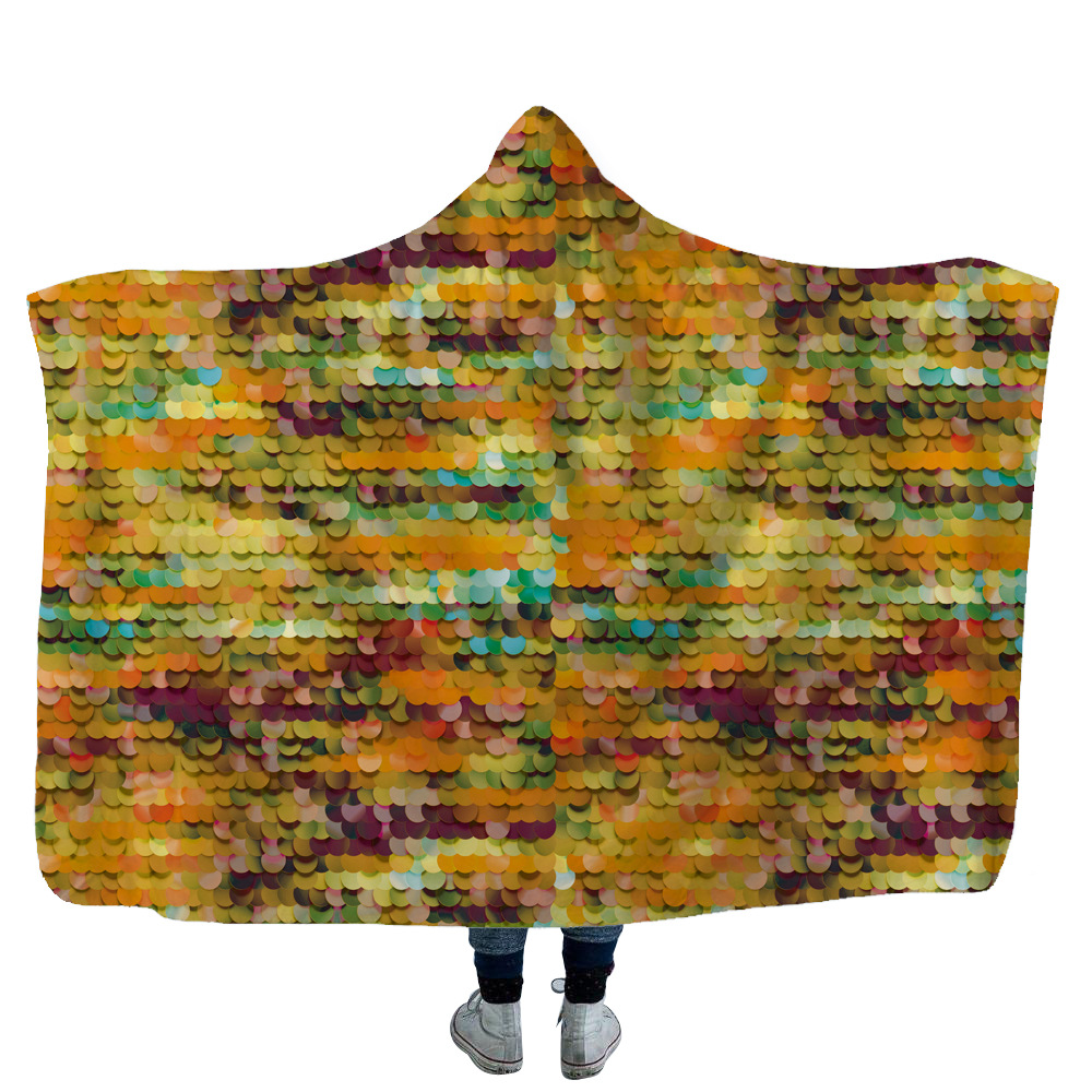 Satin Pattern Digital Printing hooded blanket 6
