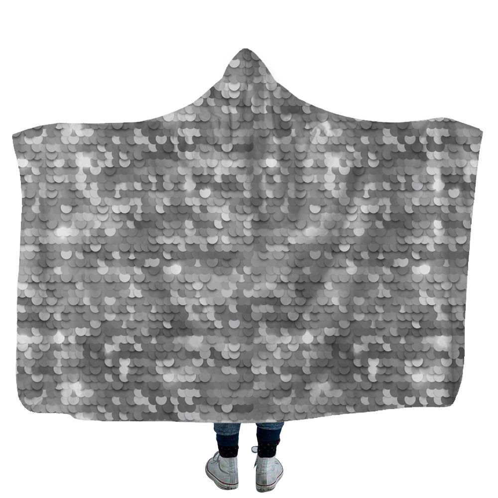 Satin Pattern Digital Printing hooded blanket 9