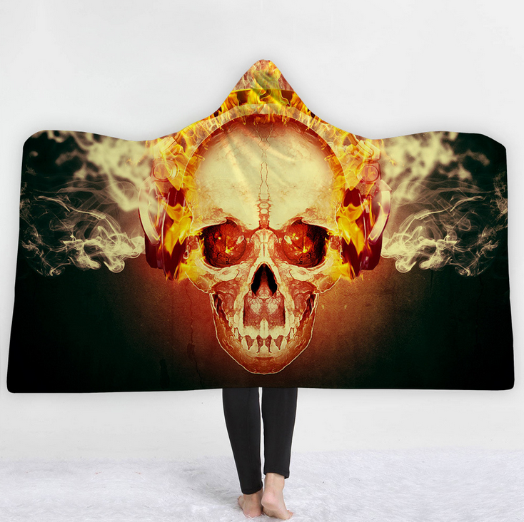 High Quality 13 Designs Skull Hooded Blanket 8 Skull Hooded Blanket Pattern 7