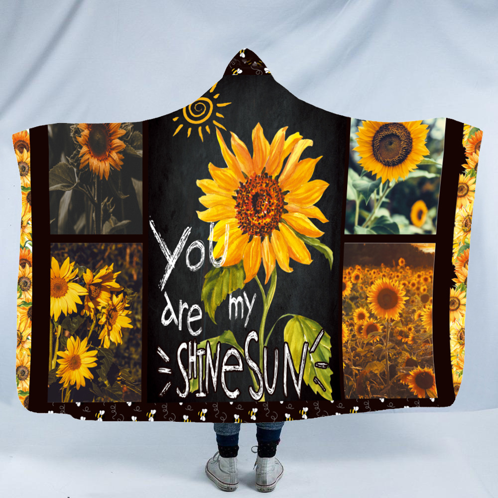 Sunflower hooded blanket 3