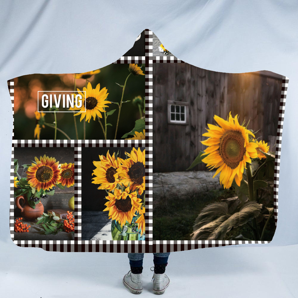 Sunflower hooded blanket 5
