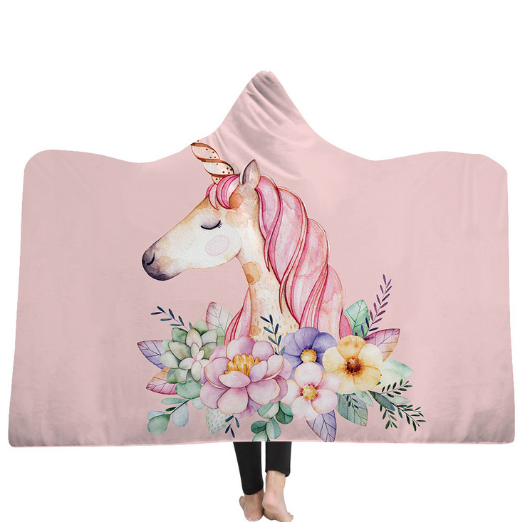 High Quality 54 Unicorn Hooded Blanket For Adult 3 Unicorn Hooded Blanket 2