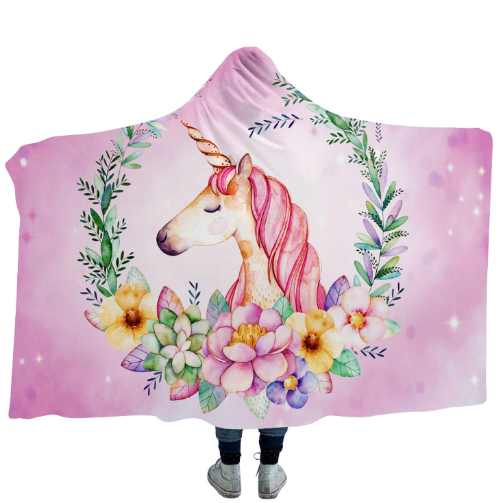 High Quality 54 Unicorn Hooded Blanket For Adult 48 Unicorn Hooded Blanket 48