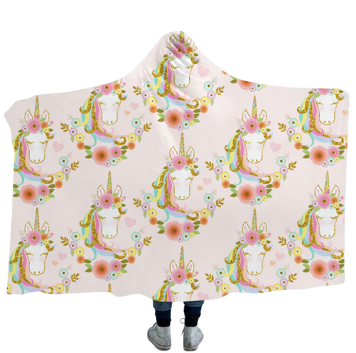 High Quality 54 Unicorn Hooded Blanket For Adult 6 Unicorn Hooded Blanket 5