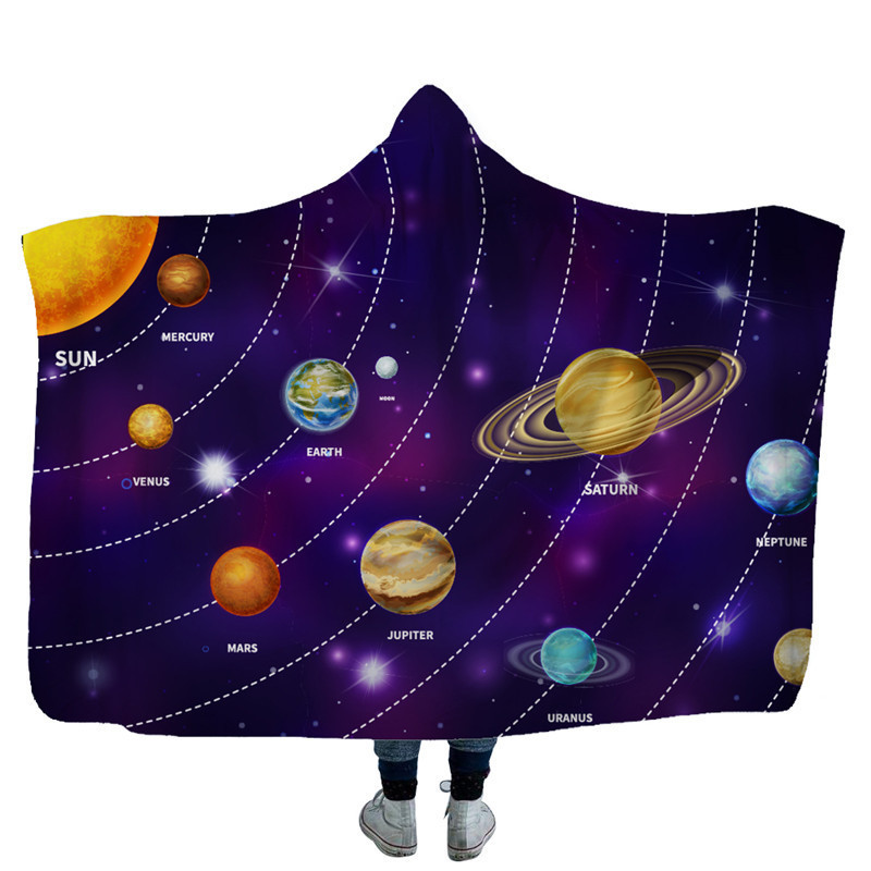 Universe Planet Hooded Blanket 1