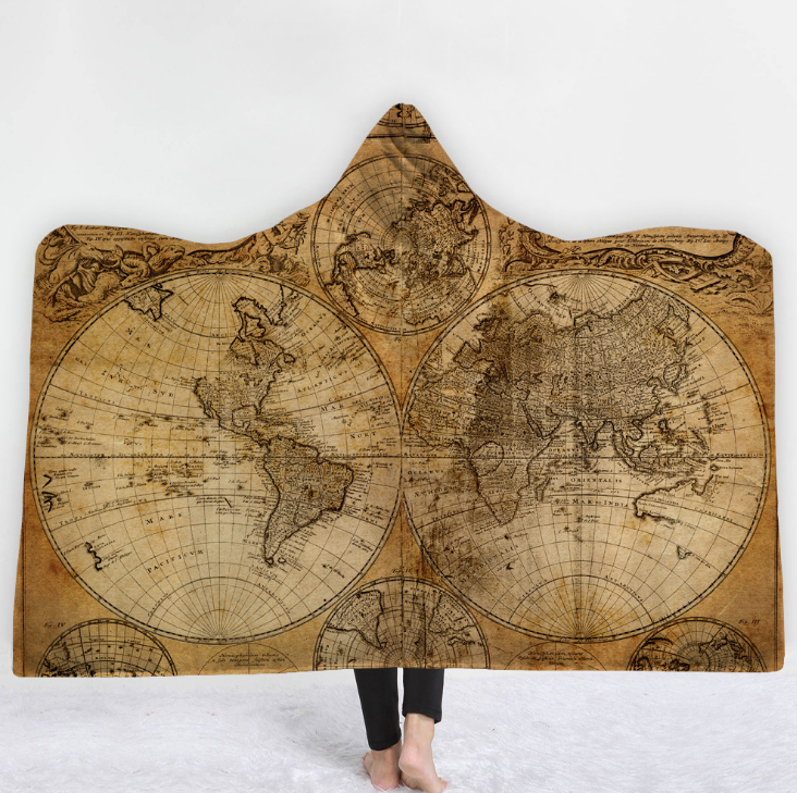World Map Hooded Blanket 10